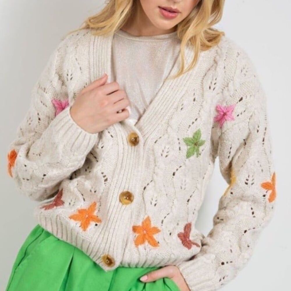 Easel cardigan BRAND NEW hand embroidered sweater EASEL sweater cardigan sweater